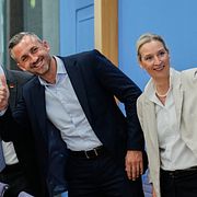 AFD:s partiledare Tino Chrupalla och Alice Weidel.