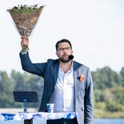 Sverigedemokraternas partiledare Jimmie Åkesson under sitt sommartal på Havsudden i Sölvesborg förra helgen.