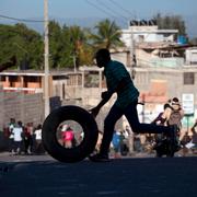 Protest mot valresultatet på Haiti 2015.