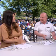 Amanda Sokolnicki och Dick Erixon i SVT:s sändning.