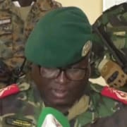 Militärens talesperson Dinis N’Tchama i ett uttalande. 