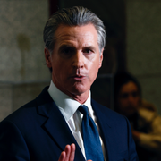 Gavin Newsom och Jesse Watters. 