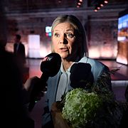 Magdalena Andersson (S) efter Expressens och Dagens Industris partiledardebatt, 17 augusti.