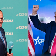  Friedrich Merz och Donald Trump. 
