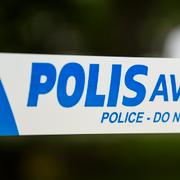 Polisavspärrning. Genrebild. 