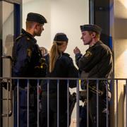 Polisen under insatsen i Sätra.