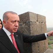 Turkiets president Recep Tayyip Erdogan under ett besök i Diyarbakir 2018. 