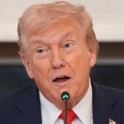 Trump på presskonferensen. 