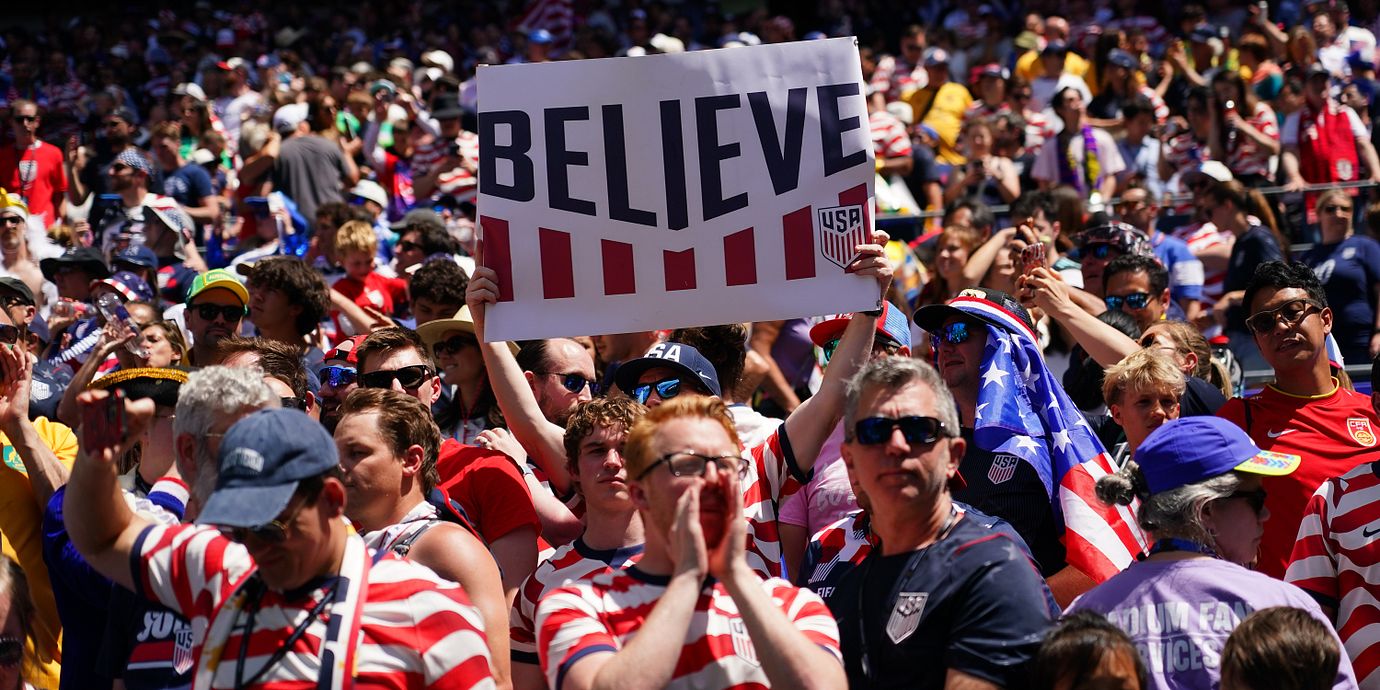 Amerikanska supportrar.