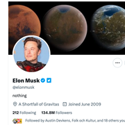 Elon Musks Twitterkonto. 