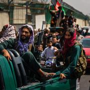 Talibaner i Kabul, Afghanistan.