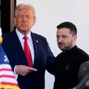 Trump och Zelenskyj, arkivbild från februari. 