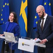 Tobias Andersson (SD), Ebba Busch (KD), Romina Pourmokhtari (L) och Carl-Oskar Bohlin (M).