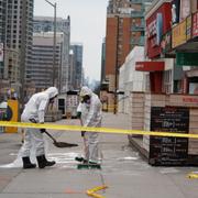 Arbete efter attacken i Toronto.