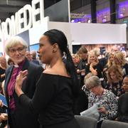 Maria Källsson, vid för Bokmässan, ärkebiskop Antje Jackelén och kulturminister Alice Bah Kuhnke under invigningen på Svenska mässan i Göteborg.