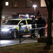 Polis på plats efter händelsen, mars 2017.