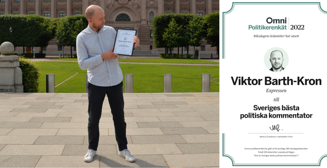 Viktor Barth-Kron med sitt diplom. Omni/Patrik Dahlin/David Nyman
