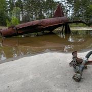 Brandövningsplatsen, där brandskum med PFAS användes, på F17 i Kallinge. Kemikalierna förgiftade tusentals i kommunen, som nyligen fick rätt till skadestånd av kommunen. 