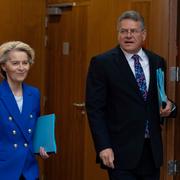 EU-kommissionens ordförande Ursula von der Leyen och handelskommissionär Maros Sefcovic.