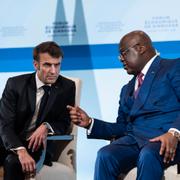 Franske presidenten Emmanuel Macron med Kongo-Kinshasas president Felix Tshisekedi