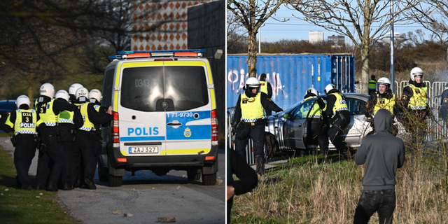 Stenkastning Mot Polisen – Bilar I Brand I Landskrona