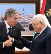 Antony Blinken och Mahmoud Abbas. Ronaldo Schemidt / AP