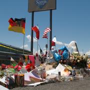 Minnesplats nära Walmart i El Paso efter dödsskjutningen i augusti.