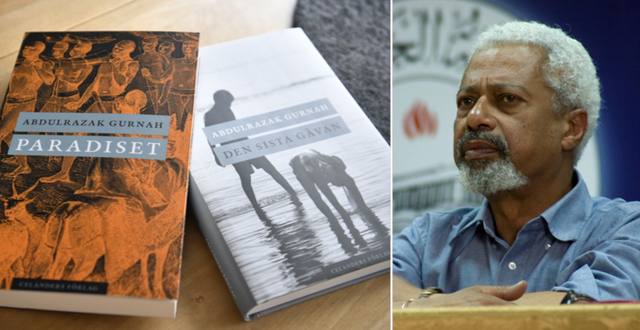 Abdulrazak Gurnah och två av hans verk som översatts till svenska.  TT/Wikipedia