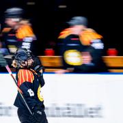 Brynäs Lara Stalder jublar efter 6–1. 