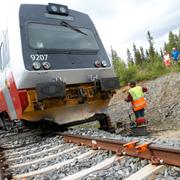 Banverket på plats vid tågurspårning på E14 år 2006. 