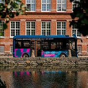 Pressbild från Västtrafik av den självkörande bussen i Göteborg.