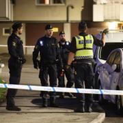 Polisen på plats efter dådet.