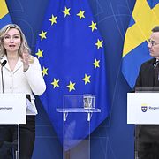 Energi- och näringsminister Ebba Busch (KD) och statsminister Ulf Kristersson (M), ger en lägesbild av Sveriges energiförsörjning.