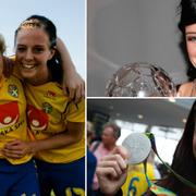 Hanna Ljungberg, Victoria Svensson och Schelin/Schelin med sin första Diamantboll/Schelin efter OS-silvret i Rio.