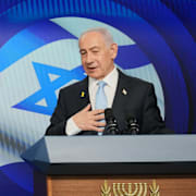 Benjamin Netanyahu och Friedrich Merz.