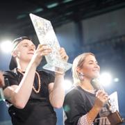 den x Asme, Einár, Molly Sandén och Dree Low på P3 Guld, 2020.