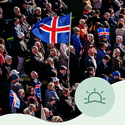 Islänningar under en demonstration mot ett EU-medlemskap.