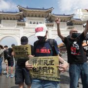 Demokratiska demonstranter i Hongkong 2024.