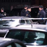 Polis vid brottsplatsen
