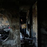 En robot slog ner i en byggnad i staden Arad i Israel på tisdagen,