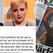 Viktor Banke, Cissi Wallin, Evyn Redar på Twitter/Metros omslag.