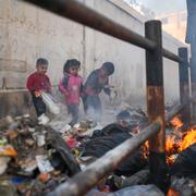 Barn i Gaza på tisdagen.