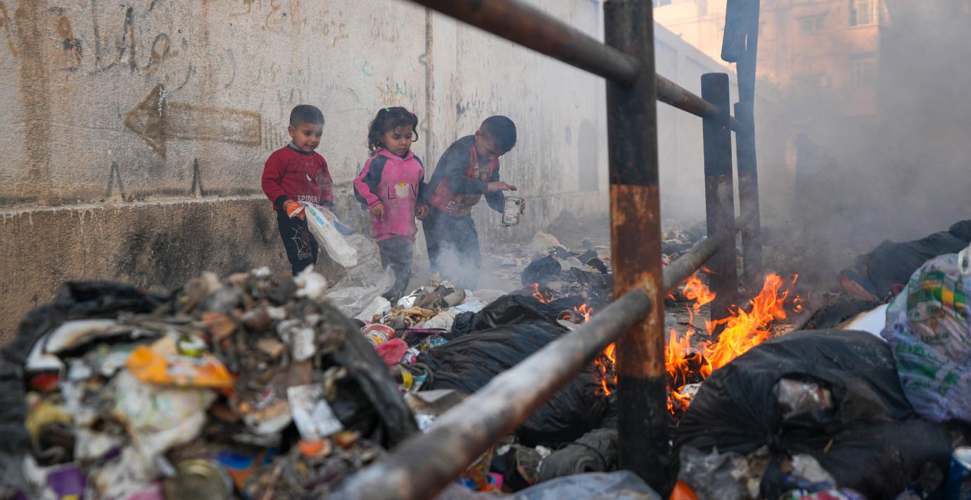 Barn i Gaza på tisdagen.