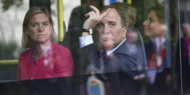 Nuvarande statsminister Magdalena Andersson (S) och tidigare statsminister Stefan Löfven (S) Thomas Johansson/TT