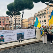 Demonstration i Italien för Serhij Kuznetsovs sak. Bilden är delad av Dmytro Lubinets.