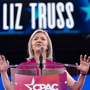 Liz Truss håller tal på amerikanska konservativa eventet CPAC, februari 2025