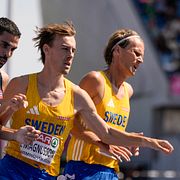 Leo Magnusson och Vidar Johansson i torsdagens försök på 3000 meter hinder.