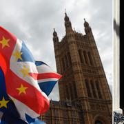 Theresa May går in genom dörren till 10 Downing Street efter sitt avskedstal. 