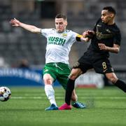 Hammarbys Jeppe Andersen och AIK:s Bilal Hussein.