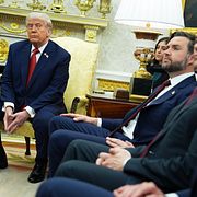 Donald Trump tillsammans med JD Vance, Marco Rubio och Pete Hegseth.